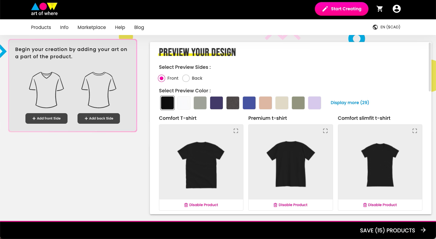 Create 15 shirt styles in hundreds of colors in seconds! Get to know our Shirt MultiLab